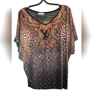 EUC Fashion Animal Print Blouse